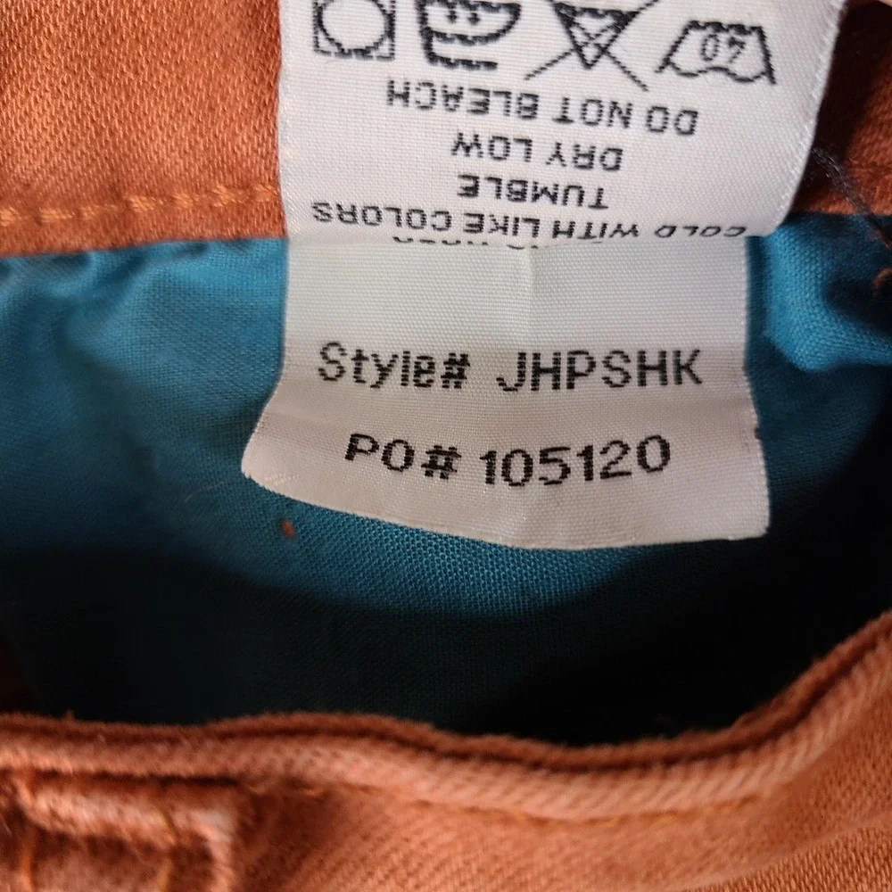 Cowgirl Tuff Jeans Womens 25 Orange Hippie Hippie Shake Flare Button Fly Raw Hem